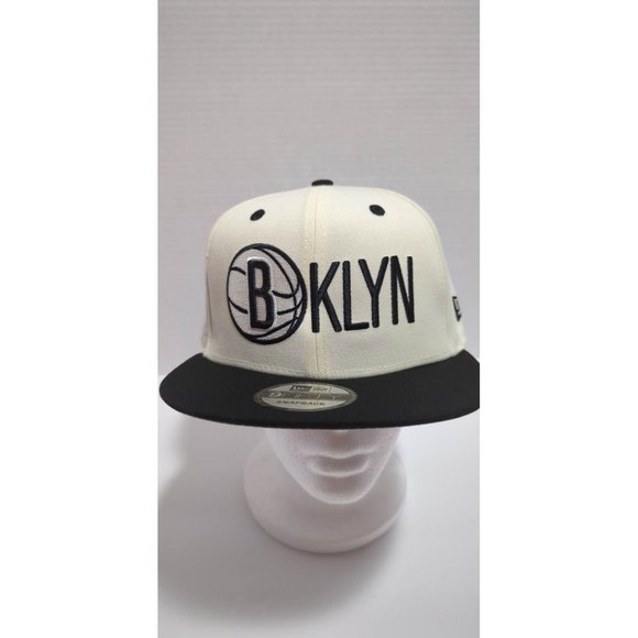 New Era Other - New Era Brooklyn Nets Logo Blend 9Fifty Snapback Hat - White with Black Brim
